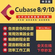 Cubase10/9/8音乐制作编曲混音中文版Waves9教程软音